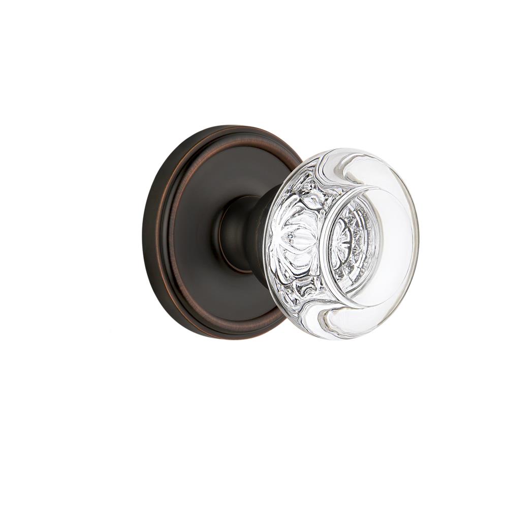 Grandeur by Nostalgic Warehouse GEOBOR Double Dummy - Georgetown with Bordeaux Crystal Knob in Timeless Bronze